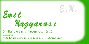 emil magyarosi business card